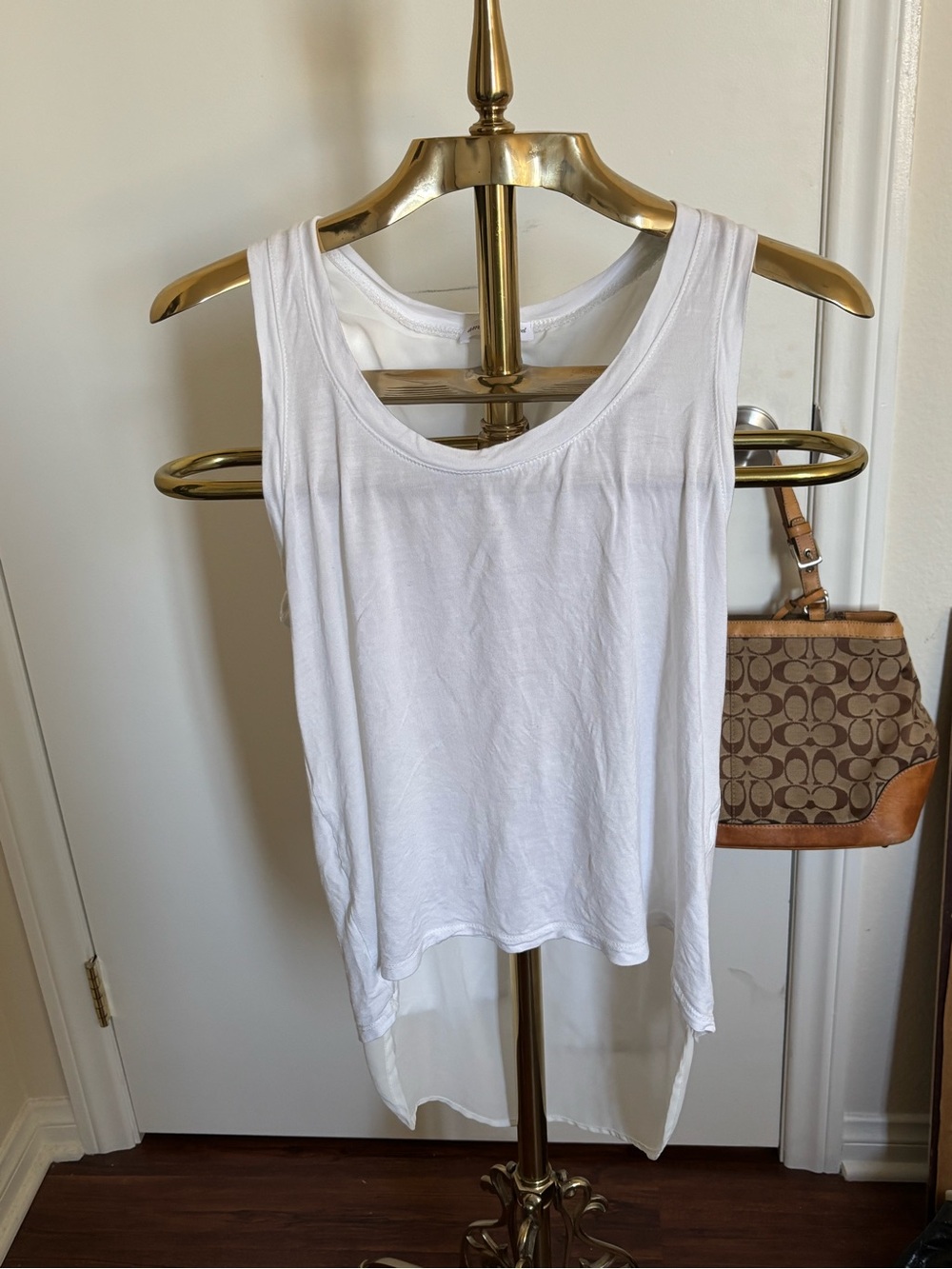 Women's White Hi-Low Tank Top